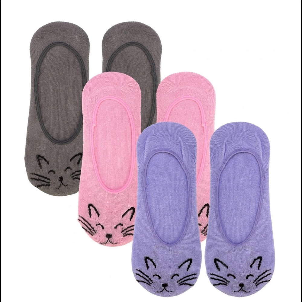 Cat Best Friends Graphic No Slip No Show Socks 3PK.